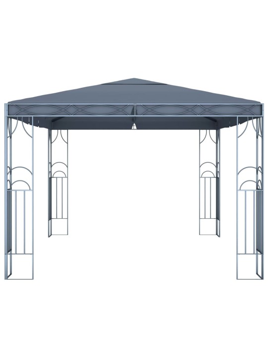 Altán se světelnými LED řetězy 400 x 300 cm antracitový
