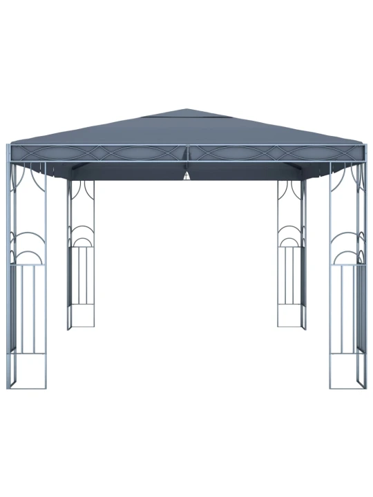 Altán se světelnými LED řetězy 400 x 300 cm antracitový