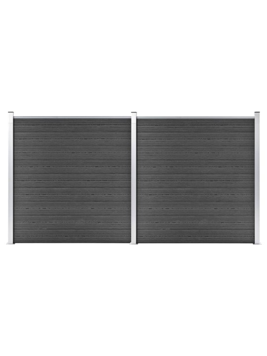 Sada plotových dílců WPC 353 x 186 cm černá