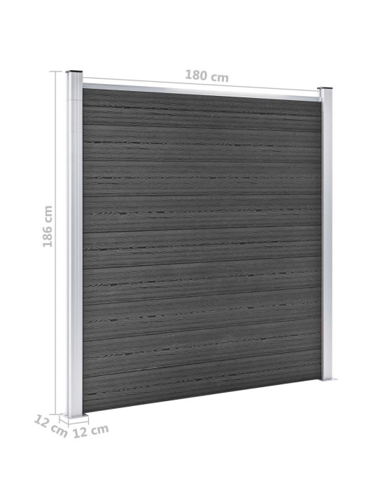 Sada plotových dílců WPC 353 x 186 cm černá