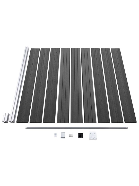 Sada plotových dílců WPC 353 x 186 cm černá