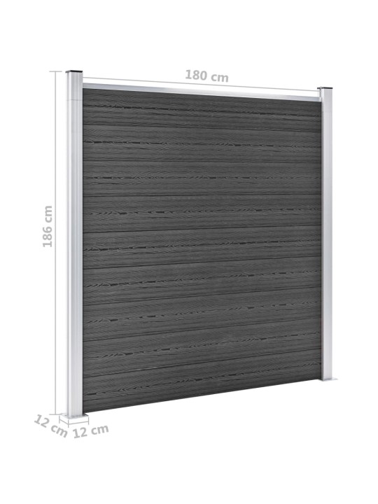 Set plotových dílců WPC 526 x 186 cm černý