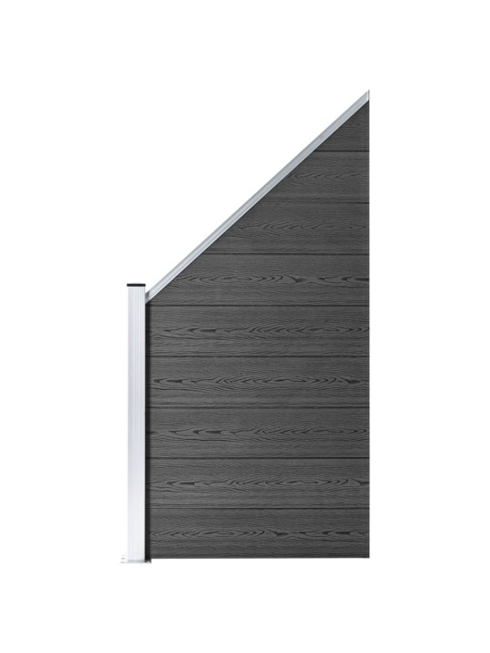 Set plotových dílců WPC 792 x (105–186) cm černý
