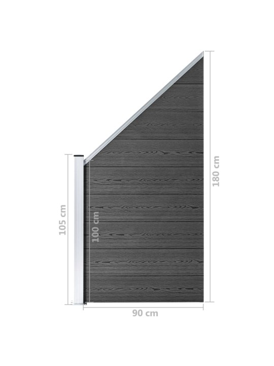 Set plotových dílců WPC 792 x (105–186) cm černý