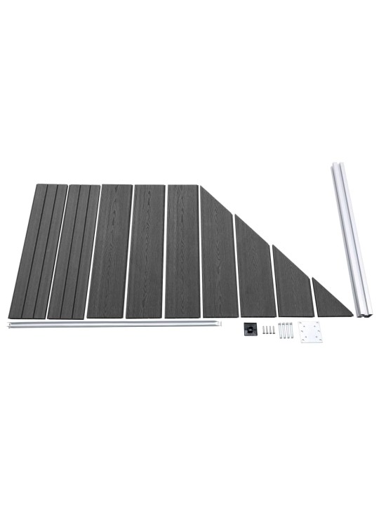 Set plotových dílců WPC 792 x (105–186) cm černý
