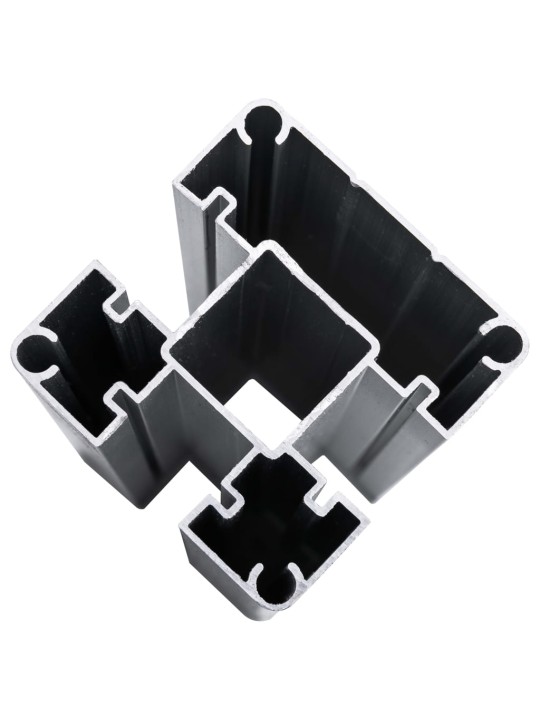 Set plotových dílců WPC 792 x (105–186) cm černý