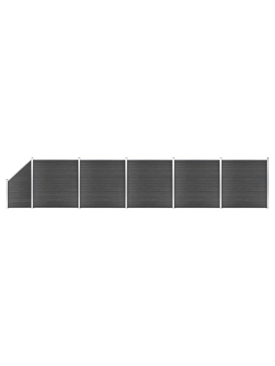 Set plotového dílce WPC 965 x (105–186) cm černý
