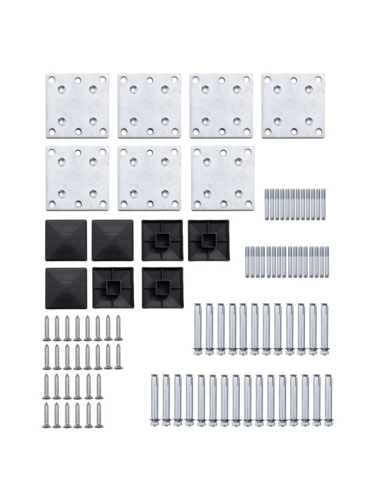 Set plotového dílce WPC 965 x (105–186) cm černý