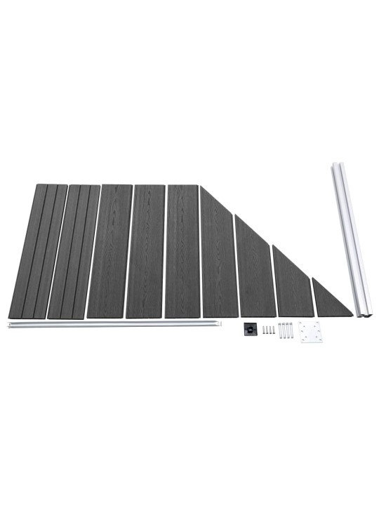 Set plotového dílce WPC 965 x (105–186) cm černý