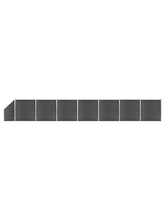 Set plotového dílce WPC 1311 x (105–186) cm černý