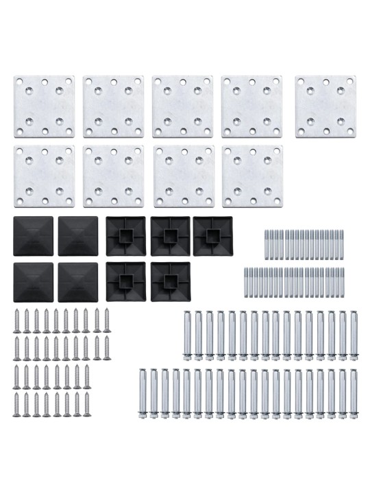Set plotového dílce WPC 1311 x (105–186) cm černý
