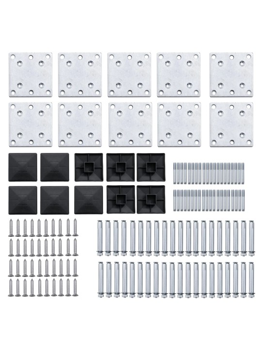 Set plotového dílce WPC 1484 x (105–186) cm černý