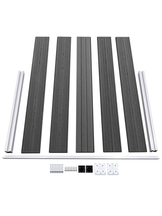Set plotového dílce WPC 699 x 105 cm černý