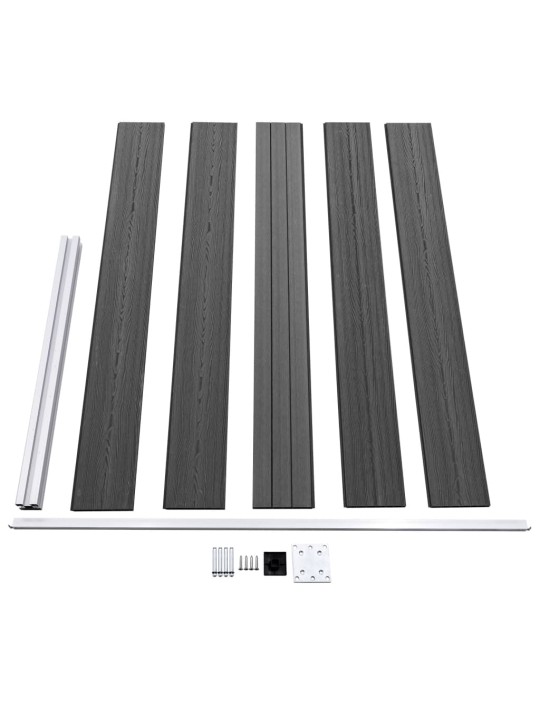 Set plotového dílce WPC 699 x 105 cm černý