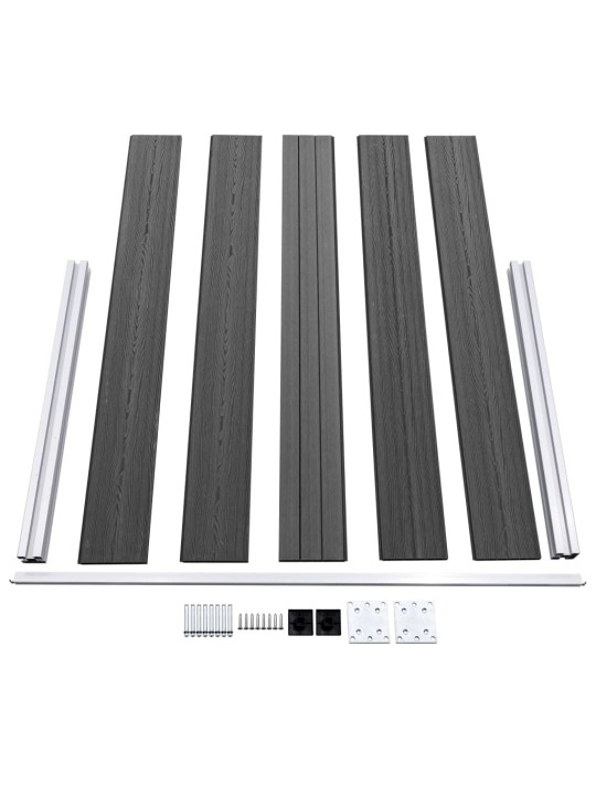 Set plotového dílce WPC 872 x 105 cm černý