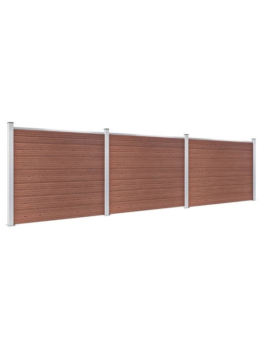 Set plotového dílce WPC 526 x 146 cm hnědý