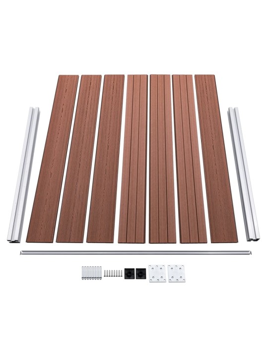 Set plotového dílce WPC 526 x 146 cm hnědý