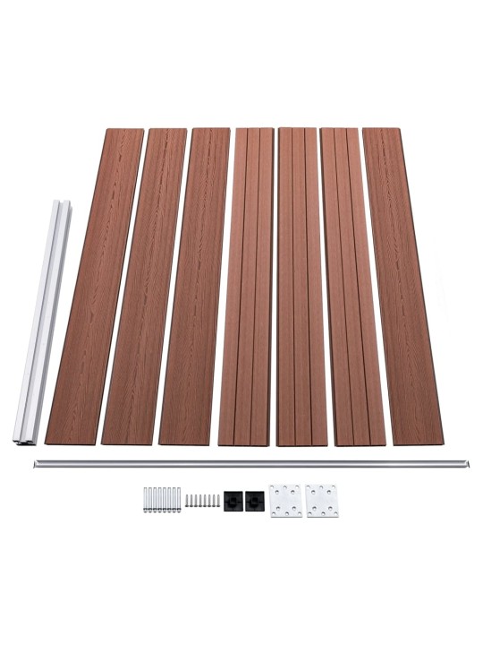 Set plotového dílce WPC 526 x 146 cm hnědý
