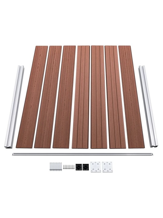Set plotového dílce WPC 699 x 146 cm hnědý