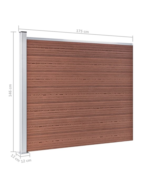 Set plotového dílce WPC 872 x 146 cm hnědý