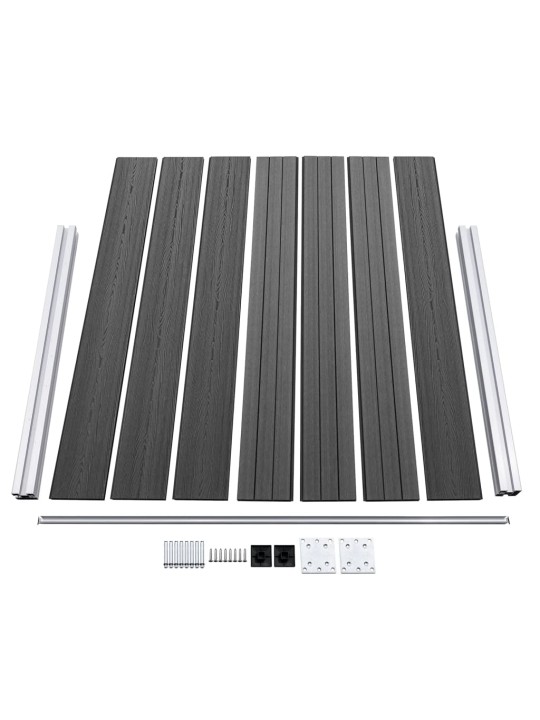 Set plotového dílce WPC 353 x 146 cm černý