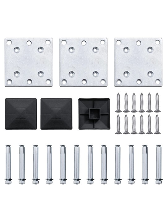Set plotového dílce WPC 353 x 146 cm černý