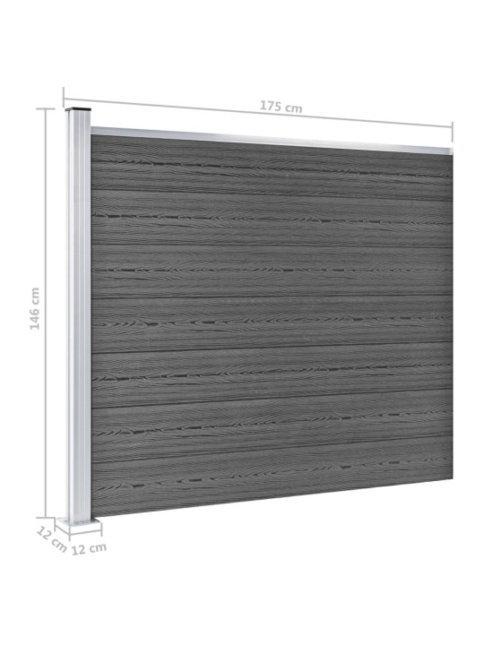 Zahradní plot WPC 699 x 146 cm černý