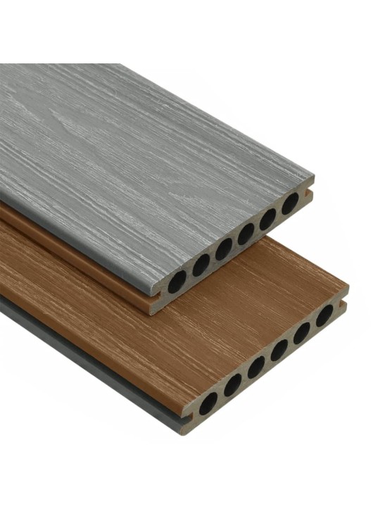 Terasová prkna wpc s příslušenstvím hnědá a šedá 16 m² 2,2 m