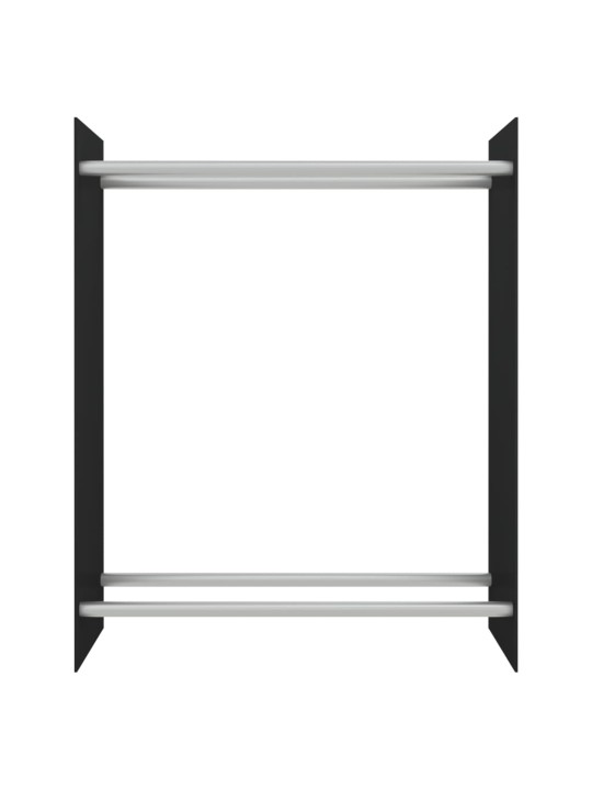 Stojan na palivové dříví černý 80 x 35 x 100 cm tvrzené sklo