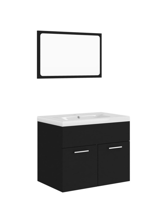 Set koupelnového nábytku černý dřevotříska