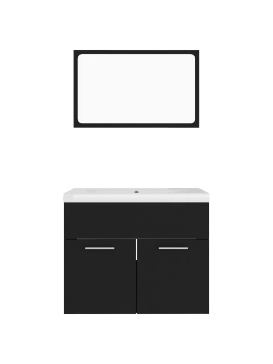 Set koupelnového nábytku černý dřevotříska