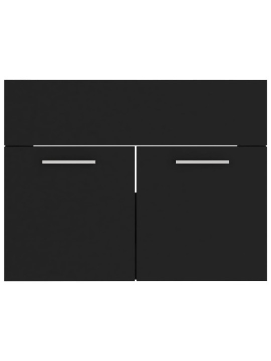 Set koupelnového nábytku černý dřevotříska