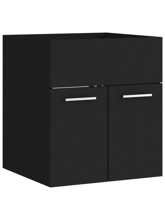 Set koupelnového nábytku černý dřevotříska