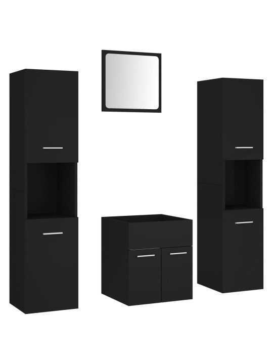 Set koupelnového nábytku černý dřevotříska