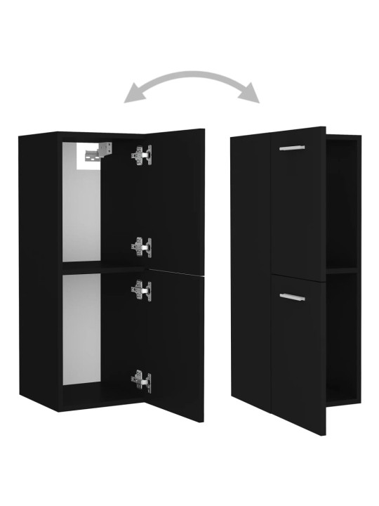 Set koupelnového nábytku černý dřevotříska