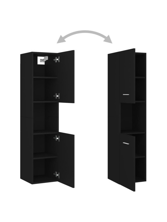 Set koupelnového nábytku černý dřevotříska