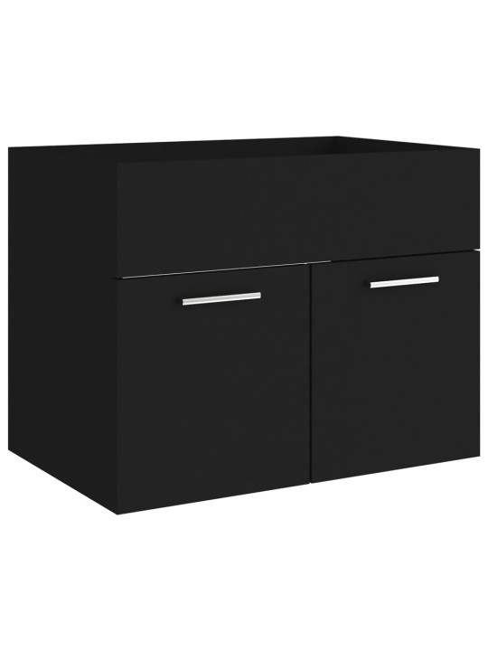 Set koupelnového nábytku černý dřevotříska