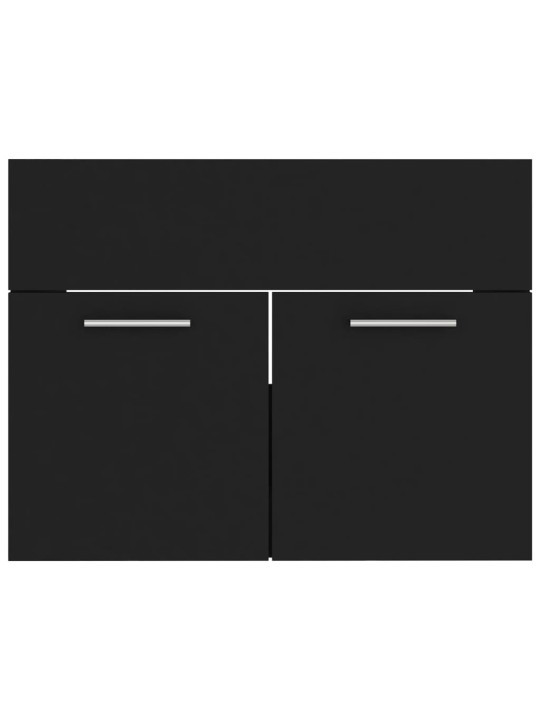 Set koupelnového nábytku černý dřevotříska