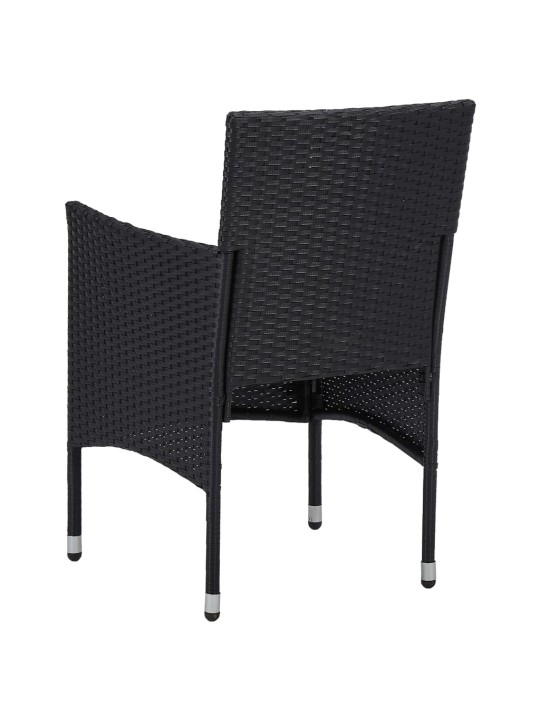3dílný zahradní jídelní set černý