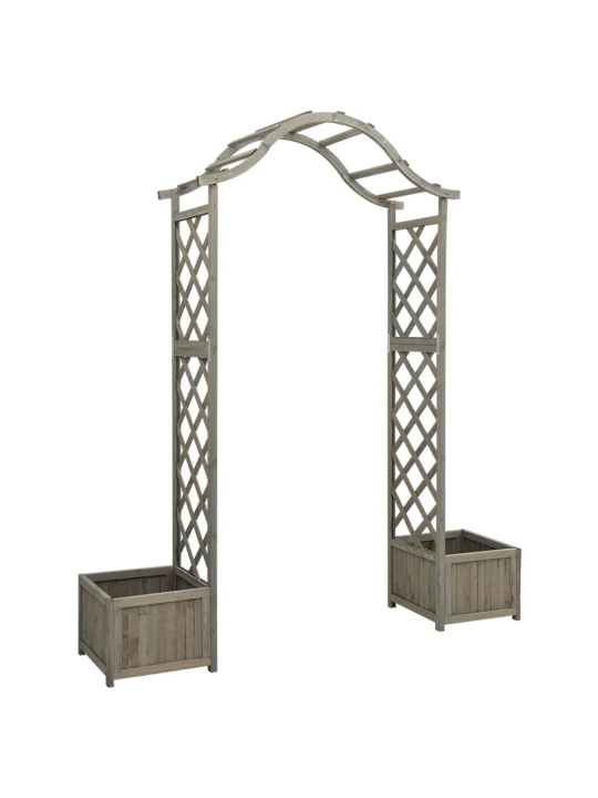 Zahradní pergola s truhlíky šedá masivní jedle
