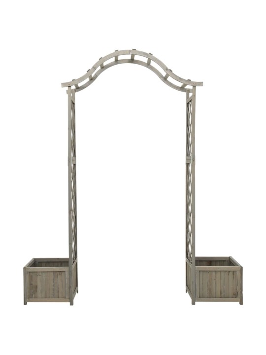 Zahradní pergola s truhlíky šedá masivní jedle