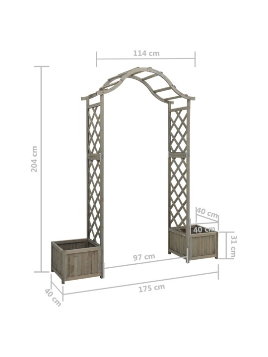 Zahradní pergola s truhlíky šedá masivní jedle