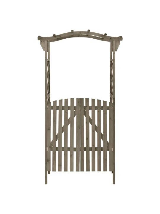 Pergola s brankou 116 x 40 x 204 cm šedá masivní jedle
