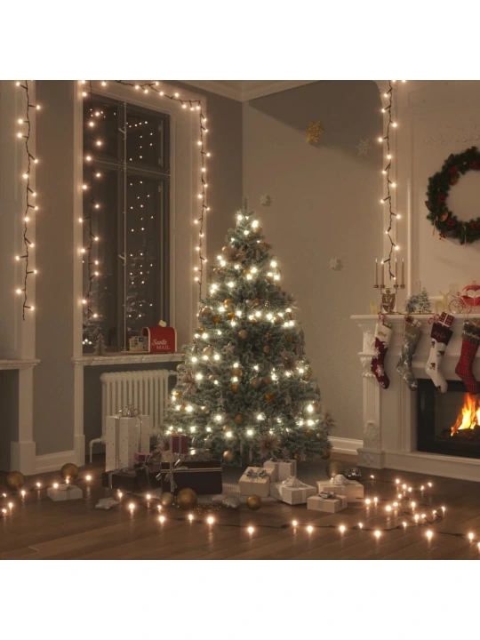 Světelný LED řetěz se 150 LED diodami teplý bílý 15 m PVC