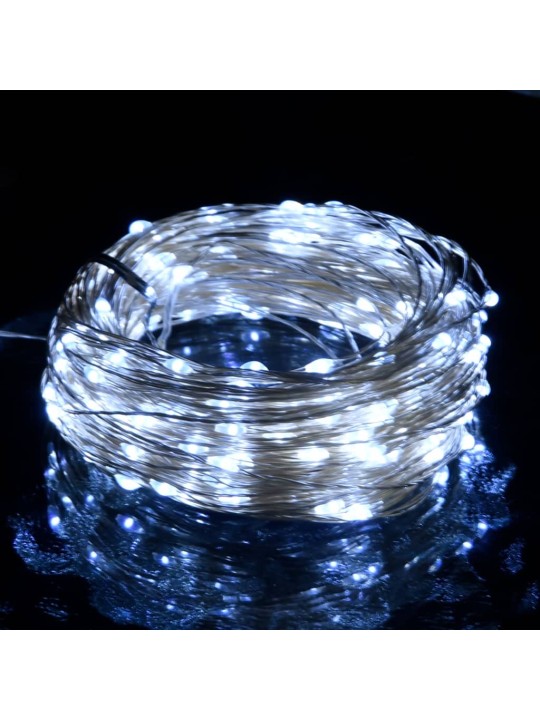 Světelný LED řetěz se 150 LED diodami studený bílý 15 m