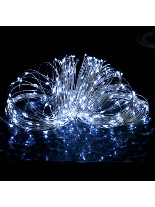 Světelný LED řetěz se 150 LED diodami studený bílý 15 m