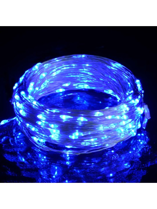 Světelný LED řetěz s 300 LED diodami modrý 30 m