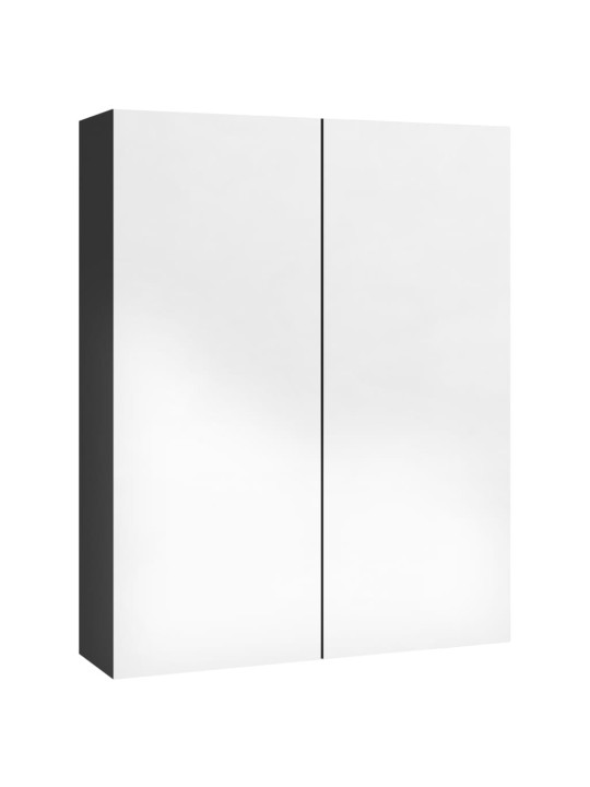 Koupelnová skříňka se zrcadlem 60 x 15 x 75 cm MDF zářivě černá