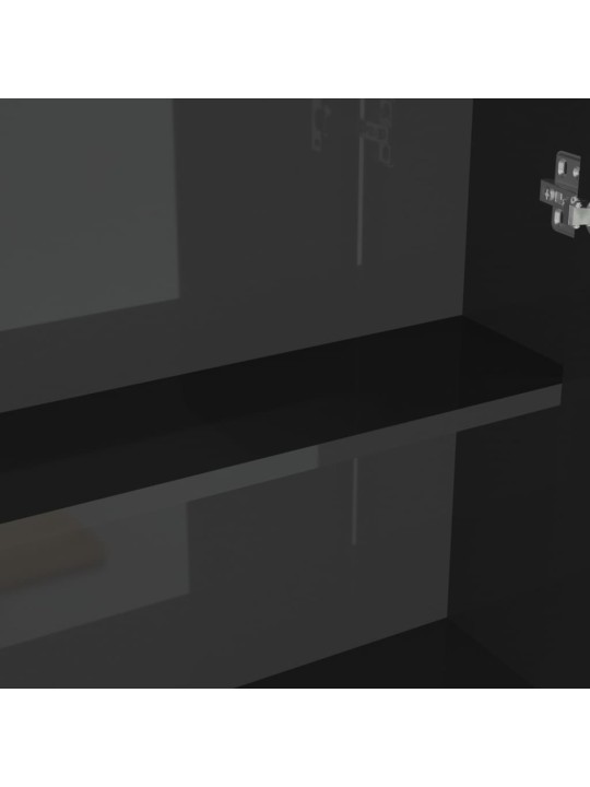 Koupelnová skříňka se zrcadlem 60 x 15 x 75 cm MDF zářivě černá