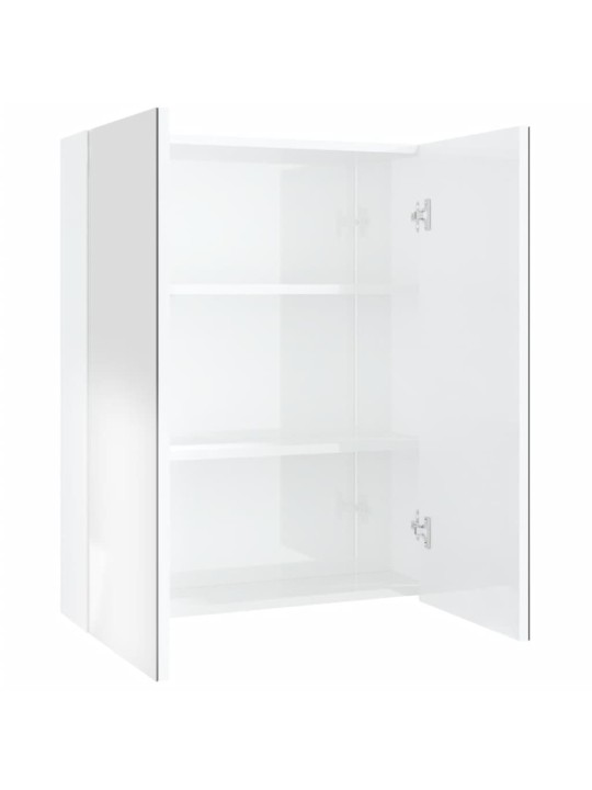 Koupelnová skříňka se zrcadlem 60 x 15 x 75 cm MDF zářivě bílá
